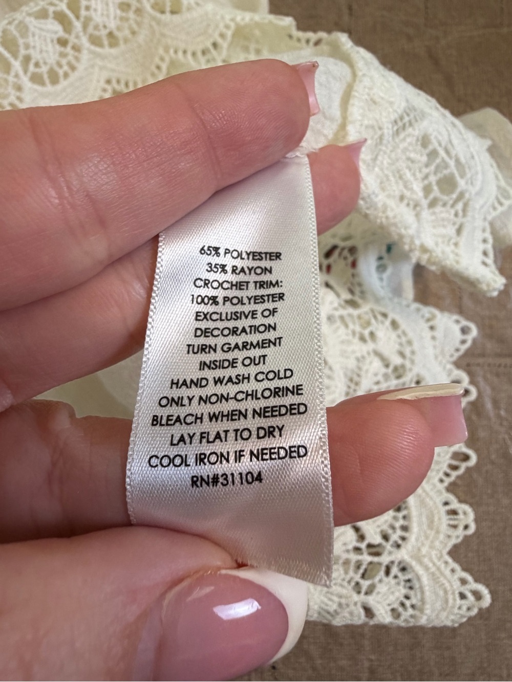 Y2K Boho Embroidered White Peasant Top Lace Trim Indie Sleaze Size L Cottagecore - Picture 6 of 8